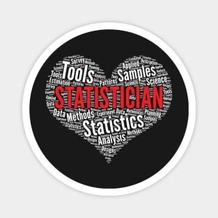 Statistician Heart Shape Word Cloud Design graphic Magnet